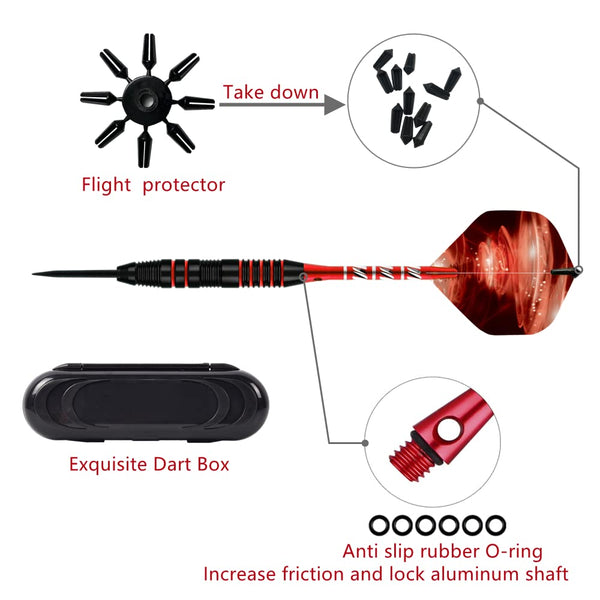 Steel Tip Darts Set,3 Pack Professional Dart with Aluminum Shafts and Darts Case