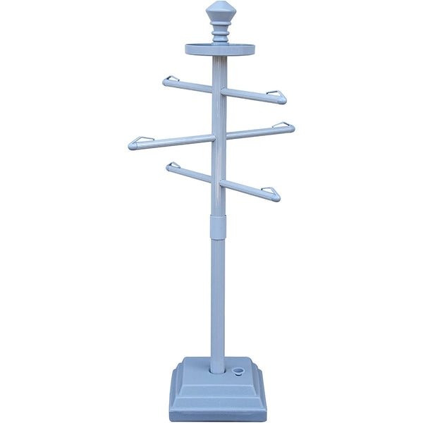 Swimline HYDROTOOLS 89033 Premium Free Standing Poolside Valet Towel Rack Adjustable With Water Weighted Base Three Arms Secure Clips For Outdoors &