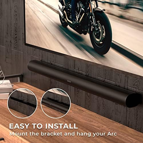 HumanCentric Wall Mount Compatible with Sonos Arc and Sonos Arc Ultra Sound Bar (Black), Mount on Wall Under TV, Floating Style, Hidden Design, Hardware Included