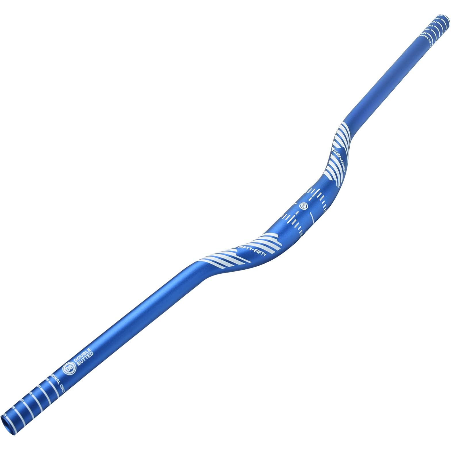 FIFTY-FIFTY Mountain Bike Riser Handlebar, Aluminum Alloy MTB Handlebar, 31.8mm Diameter, 780mm Wide Bicycle Bar (Blue, 35mm Rise)