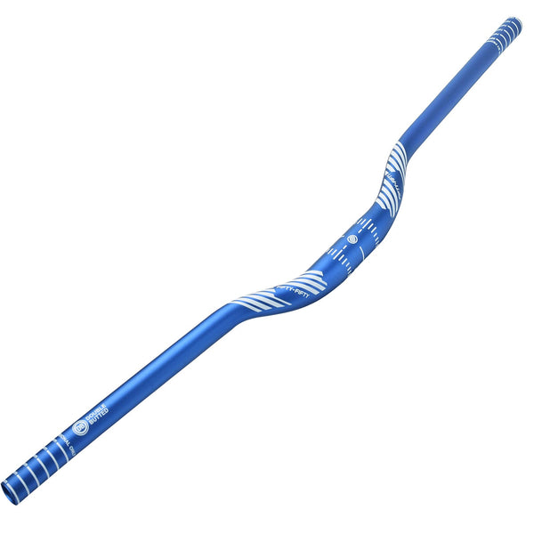 FIFTY-FIFTY Mountain Bike Riser Handlebar, Aluminum Alloy MTB Handlebar, 31.8mm Diameter, 780mm Wide Bicycle Bar (Blue, 35mm Rise)