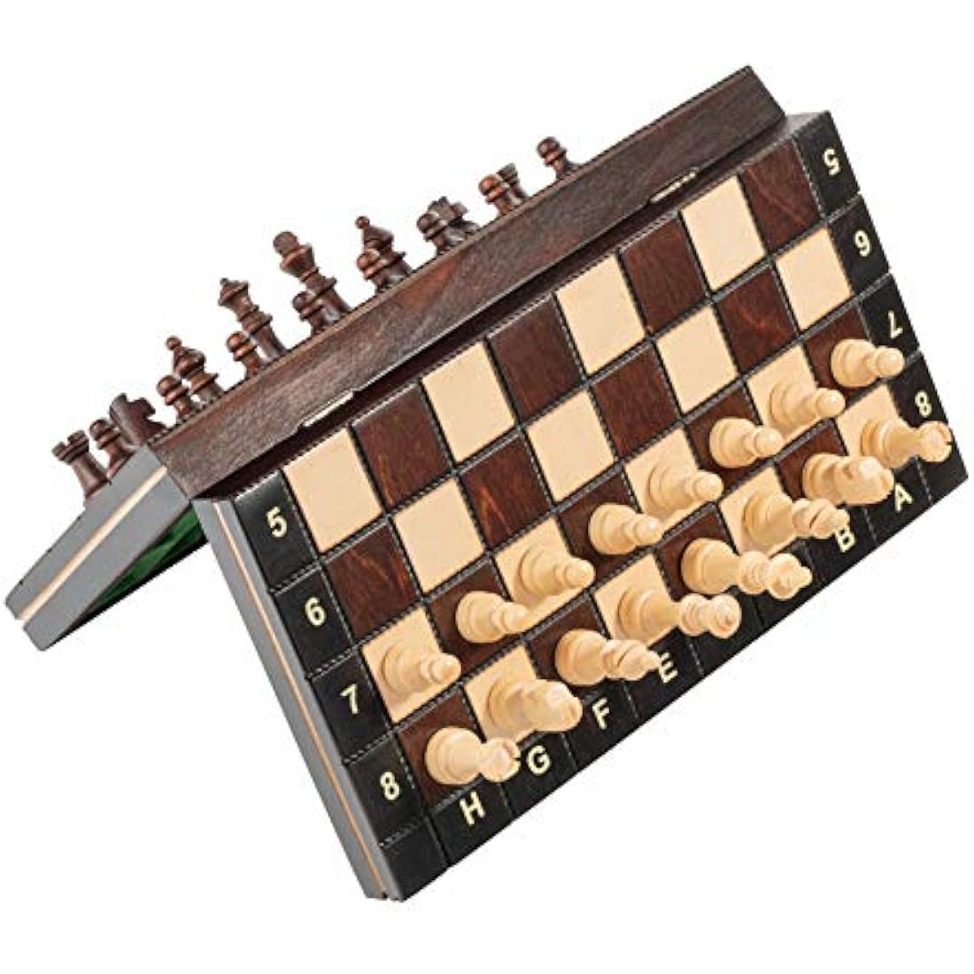 Master of Chess Magnetic Wooden Chess Set with Pieces 26 cm / 10 in - Handcrafted Small Portable Chess Board Game for Adults and Kids
