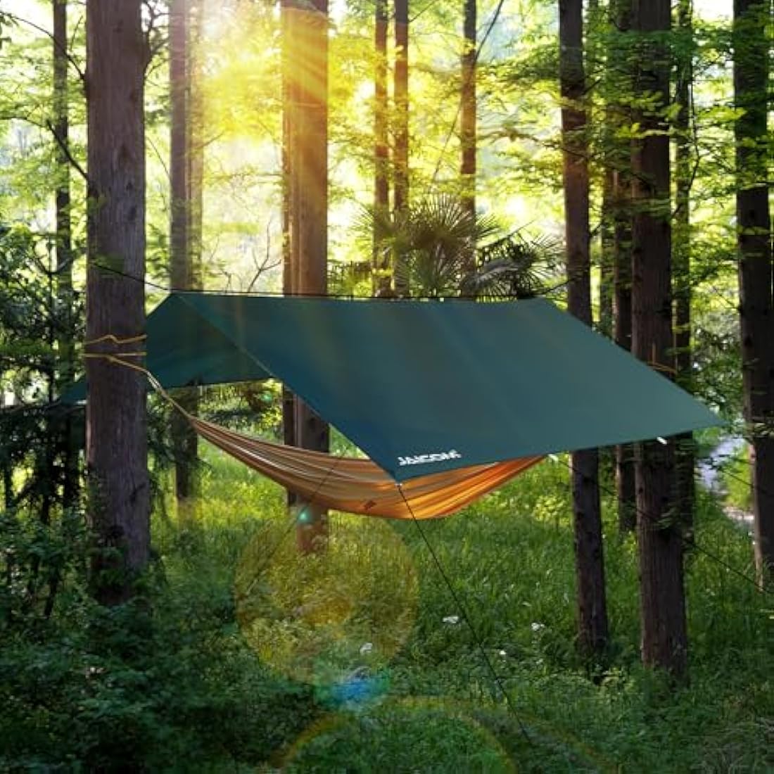 JAICOM 3 x 5m Waterproof PU3000mm-Anti-UV Camping Tarp, Green, Polyester, TARP, Tarp, For Camping, Picnic, Beach