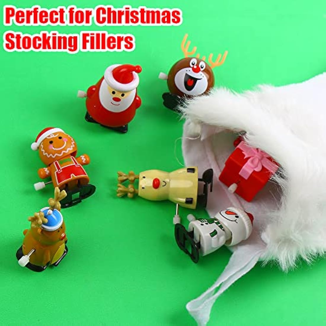 DIYASY 12 Pack Christmas Wind Up Toys - Novelty Spring Clockwork Toys for Kids Stocking Fillers