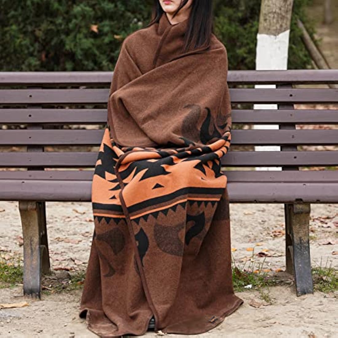 ACUSHLA Merino Wool Blanket - 79X63 Warm, Thick, Washable, Large Throw - Great for Bed Couch Camping Outdoor Travel Car Pets, All Seasons, Flame Brown