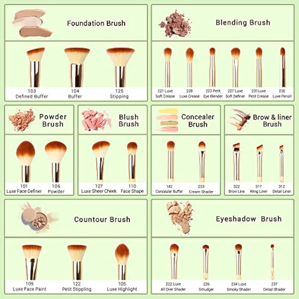 Jessup Brand 25pcs Beauty Bamboo Professional Makeup Brushes Make up Brush Tools kit Foundation Powder Blushes Eye Shader Cosmetics Tools T135
