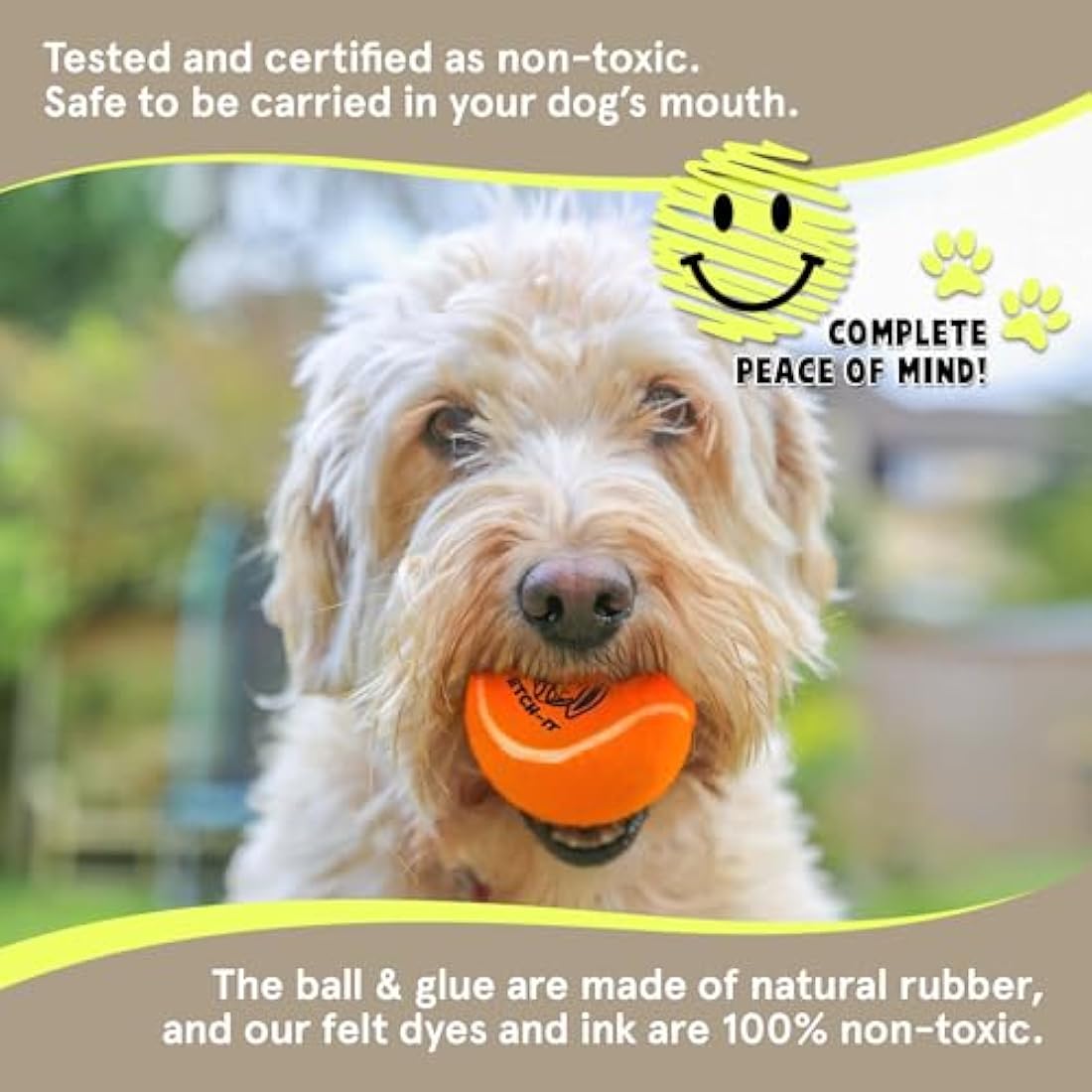Dog Tennis Balls By Smith’s | 6 Pack | 6.35CM / 2.5” Diameter | 25% Stronger | High Visibility Colours | Tested And Certified | Best For Medium (11KG) to Giant Dogs (45KG)