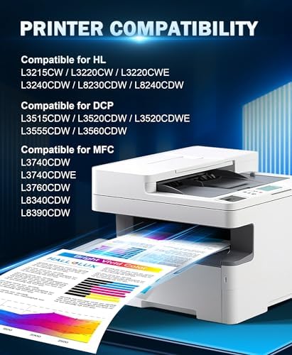 HALLOLUX TN248 TN248XL Toner Cartridges Replacement for Brother TN248 Toner Compatible for DCP-L3520CDW L3520CDWE L3560CDW HL-L8230CDW L3220CW MFC-L3740CDW L8390CDW (Black Cyan Magenta Yellow 4 Pack)