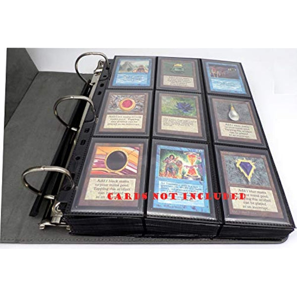 docsmagic.de 3-Ring Premium Album Black + 50 18-Pocket Sideloading Pages - PKM - YGO - MTG