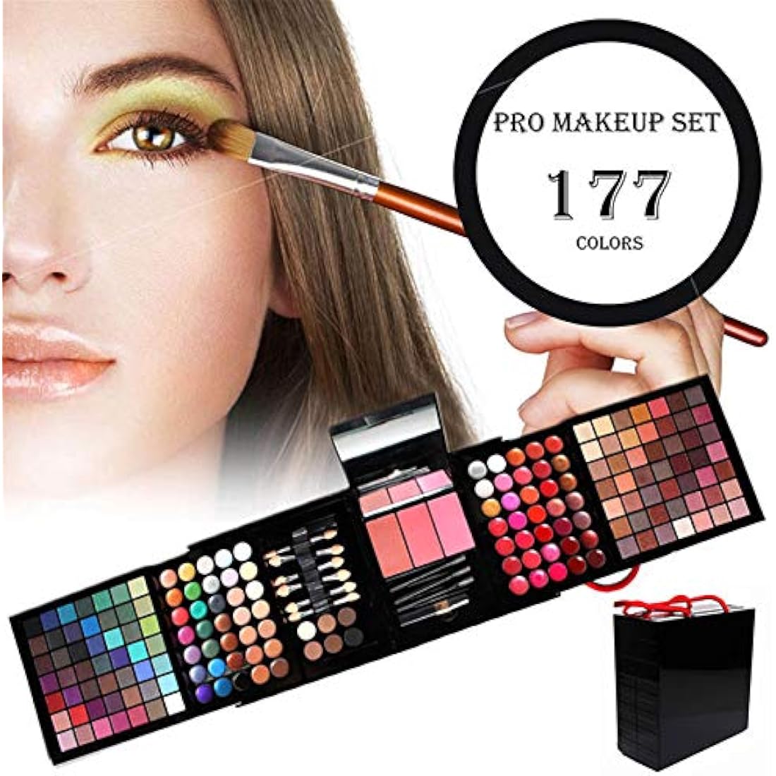 FantasyDay All-in-one Makeup Set Gift Surprise | Full Makeup Kit for Women Multipurpose Essential Starter Bundle Include Eyeshadow Palette Lipstick Blush Concealer Face Powder Eyeliner Mascara Brush