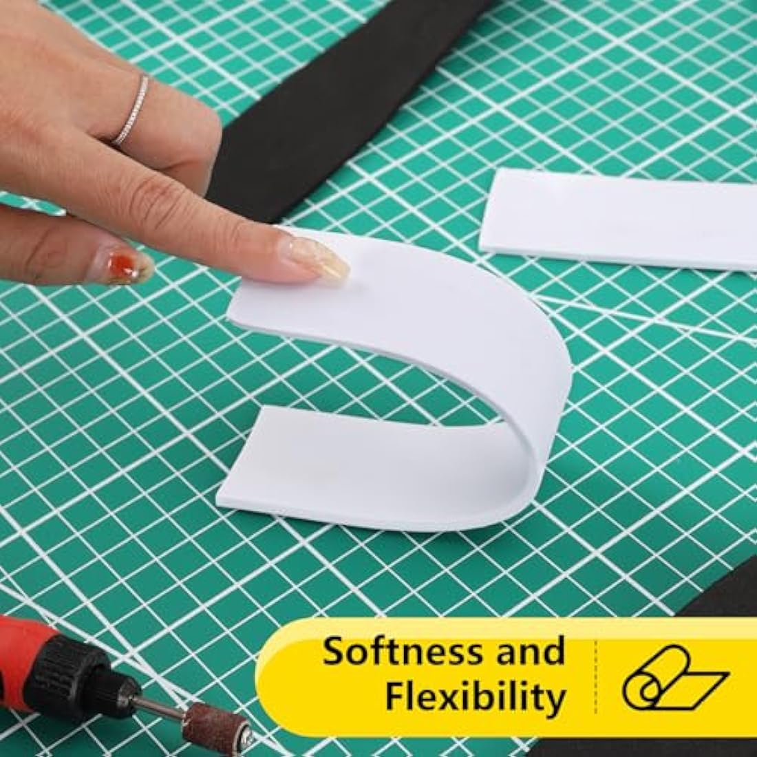 Do²ping 2-Pack White EVA Foam Sheets, 6mm Thick Premium Foam Sheets for Crafts, 35x124.5cm High Density 86kg/m3 EVA Foam for Cosplay Costume, DIY Projects (2PCS 6mm White)