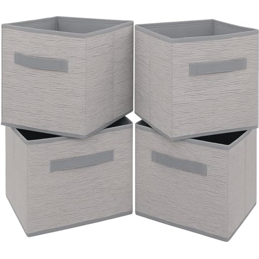 Clay Roberts Storage Cubes, Storage Boxes, Pack of 4, Grey, Fabric Basket Set for Storage Units, 25cm x 25cm x 25cm, Grey Baskets, Boxes, Box, Unit Cubes