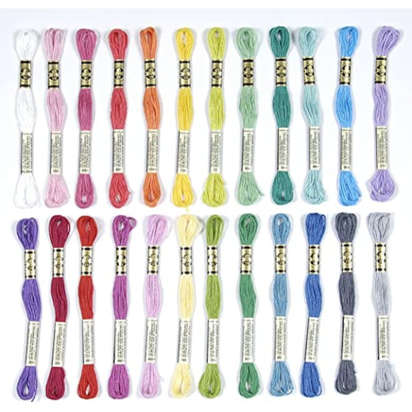 DMC - Assortment of Mouliné Special 117MC Threads – Vitamins & Essentials Colours – 100% Cotton – 2 Packs of 24 Skeins of 4 Metres | Embroidery Thread, Ideal Cross Stitch