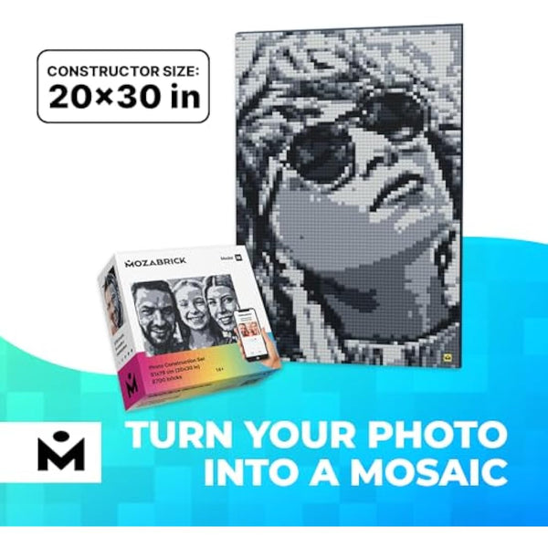 MOZABRICK Photo Builder Model M Building Game to Turn Pictures and Photographs into DIY Pixel Art Mosaic. Create Personal Puzzles with Bricks!