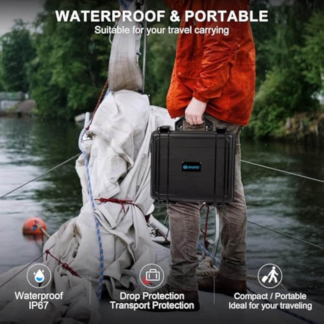 LEKUFEE Waterproof Hard Carrying Case for DJI Mini 4 Pro/3 Pro/3 Drone, DJI RC 2, RC N3/N2/N1 Remote Controller and Accessories (Case Only)