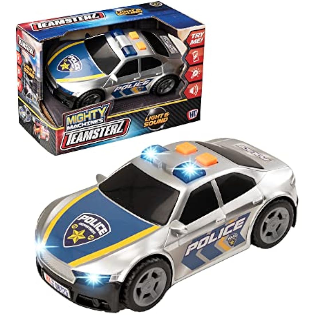 HTI Teamsterz Police Car Light and Sound Cars Toy with Wheels Cars Colour White Official Product (CyP Brands)