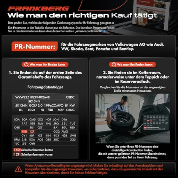 Frankberg Brake Caliper Disc Brake Front Left Compatible with T.i.g.u.a.n 5N S.h.a.r.a.n 7N1 7N2 Q3 8UB 8UG A.l.h.a.m.b.r.a 710 711 Replace# 5N0615123