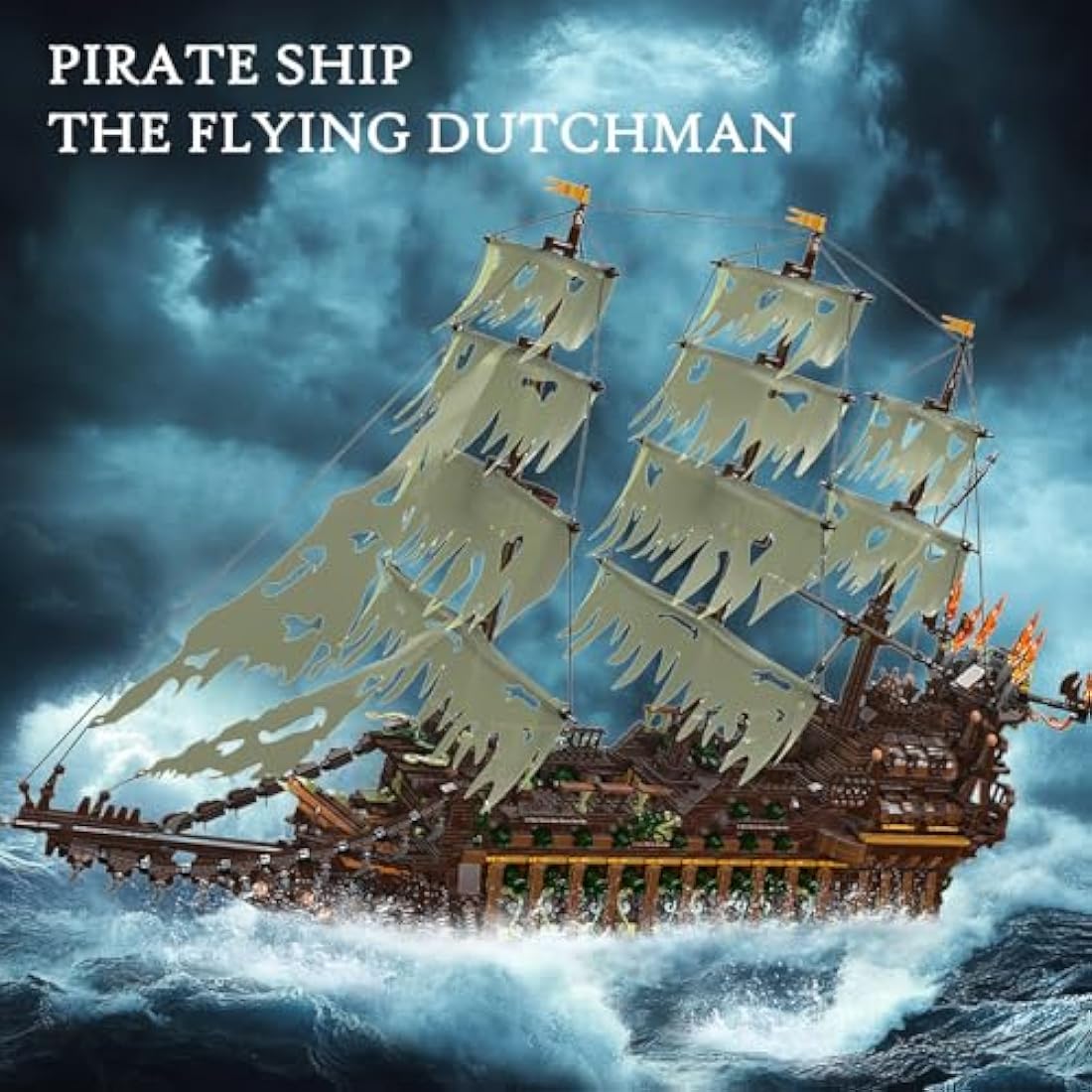 JMBricklayer Pirate Ship Model Building Blocks Sets, Large Mysterious Ghost Ship MOC Model Ship Kits, Creative Pirate Ship Model, Gifts for Teens Age 14+ Adults (4364 Pieces, Upgraded Version)