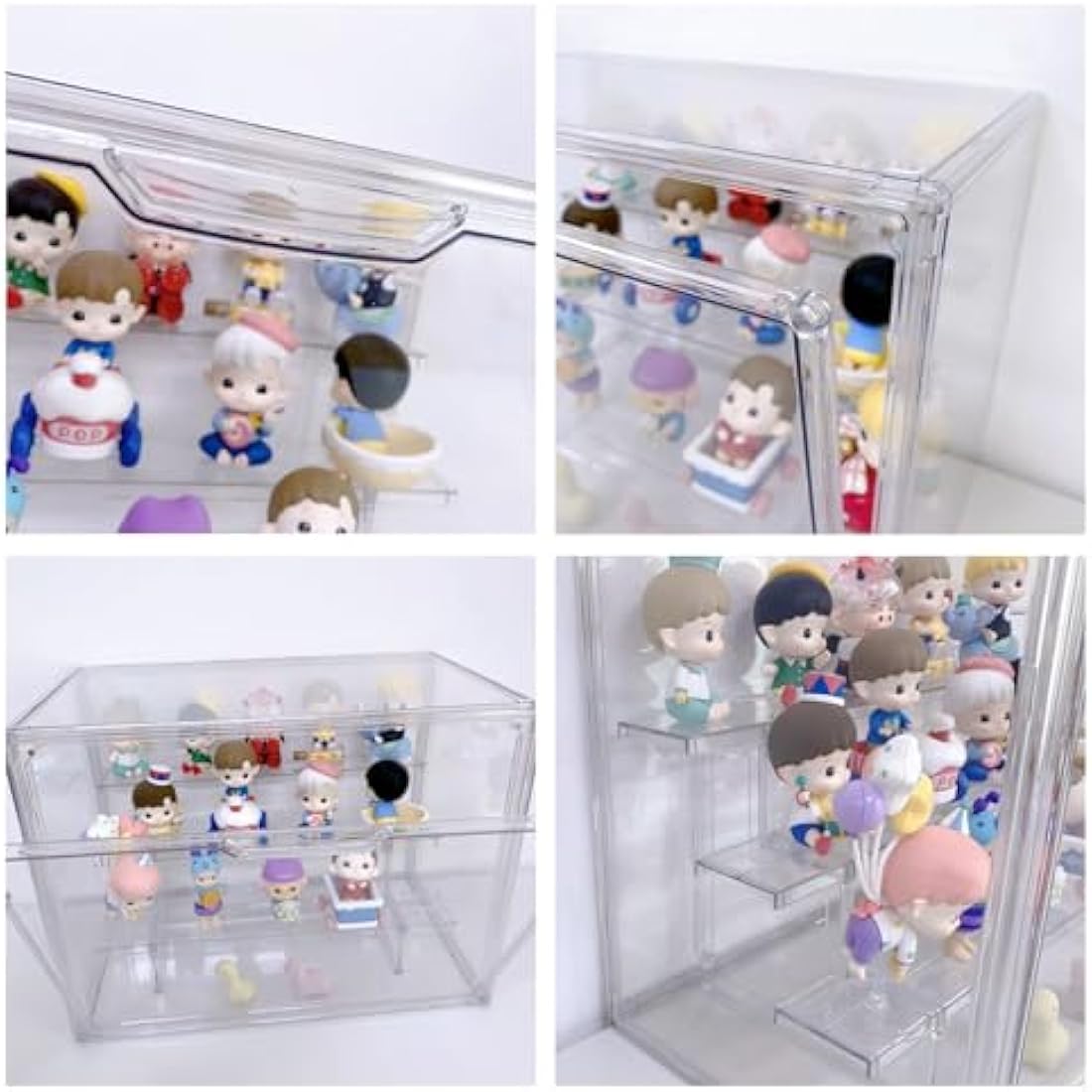Siyecioa Display Case with 3 Ladder, Clear Acrylic Display Box with Door, Lego Display Case, Dustproof Protection Showcase for Funko Pop、Collectables、Popmart、Minifigure Figurines（36×23×27cm）