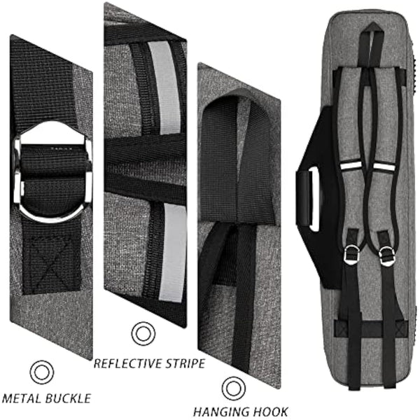 MangoRun Pool Cue Case 4x4 with Backpack Straps Carrying Case for 4 Pool Cues