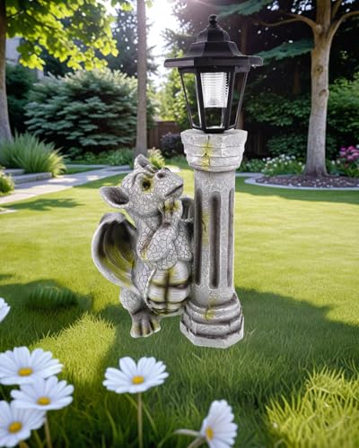 Dragon Garden Figurine on Solar Lamp Baby Dragon