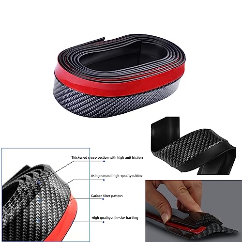 Universal Car Front Bumper Spoiler Rubber Sticker Lip Splitter Body Protector, 2.5M /8.2 ft