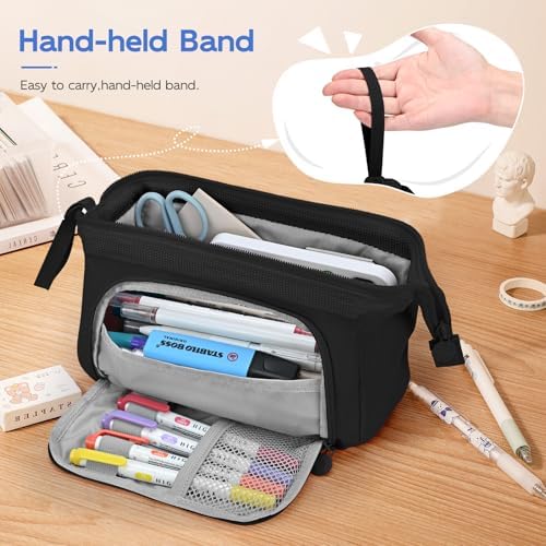 Mamowla Large Pencil Cases for Girls Super Big Pencil Case for Women Zipper Smoothy Pen Case Pouch Holder Stationery Organizer Duarable School Pencil Cases