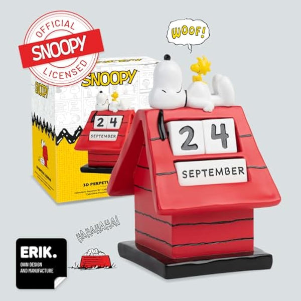 Grupo Erik Perpetual Calendar - Snoopy Merchandise | Desk Calendar, Home Office Desk Accessories, Home Decor Accessories | Peanuts Snoopy Gifts For Dog Lovers