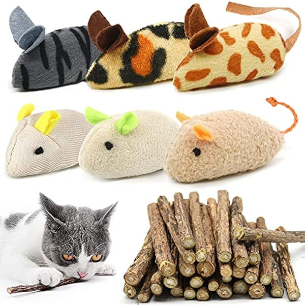 winbarry Cat Toys，Catnip Mouse Toys，Catnip Sticks For Cats，36Pcs Catnip Toys for Cat Playing Chewing Teeth Cleaning