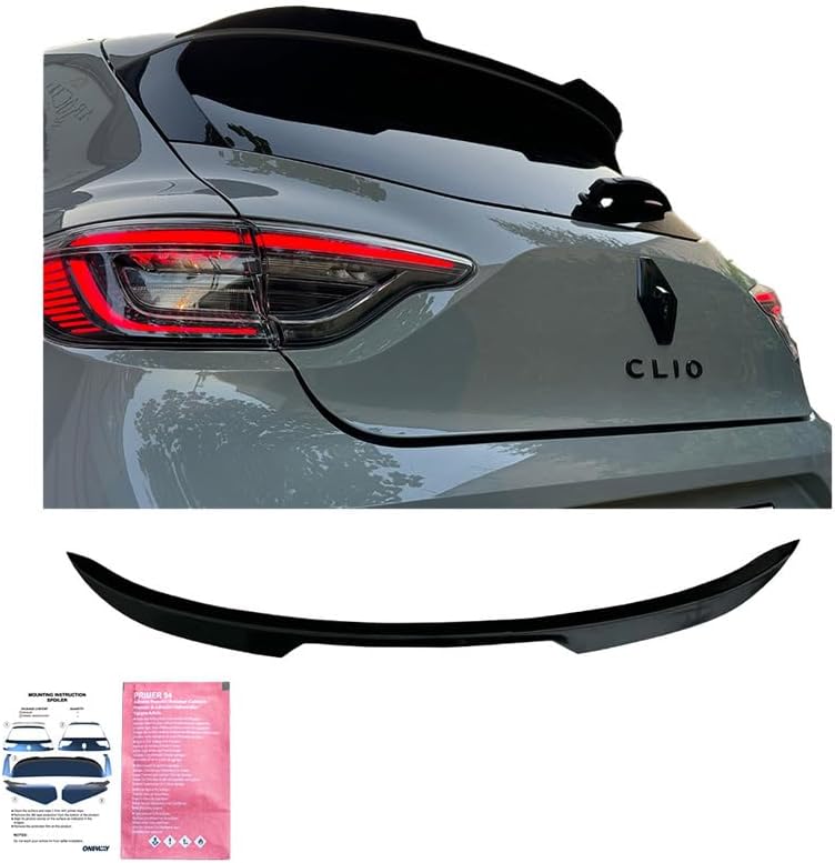 Oneway Roof Spoiler (Cap) compatible with Renault Clio V Facelift 2023- - Gloss black