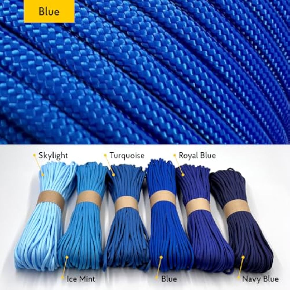 EdcX Paracord 4mm, 35+ Solid Colors (10m, 15m, 30m, 50m, 100m, 300m) | Ideal for Crafting, DIY, Camping, Survival, Outdoor | 100% Nylon Rope 4mm | Tactical Cord 550 Type III