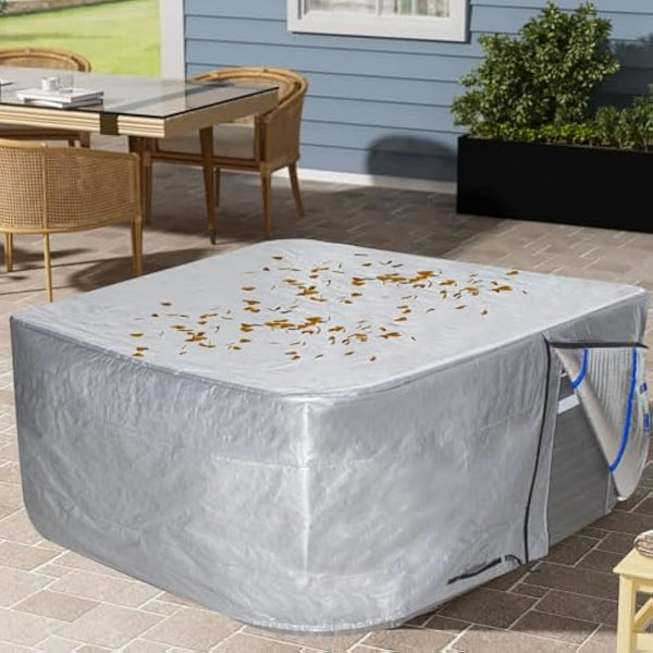 YUJHON Insulated Hot Tub Cover 170G Polyethylene Thermal Insulation Spa Cover Protector Waterproof Hot Tub Cover Replacement (95“x95"x35")