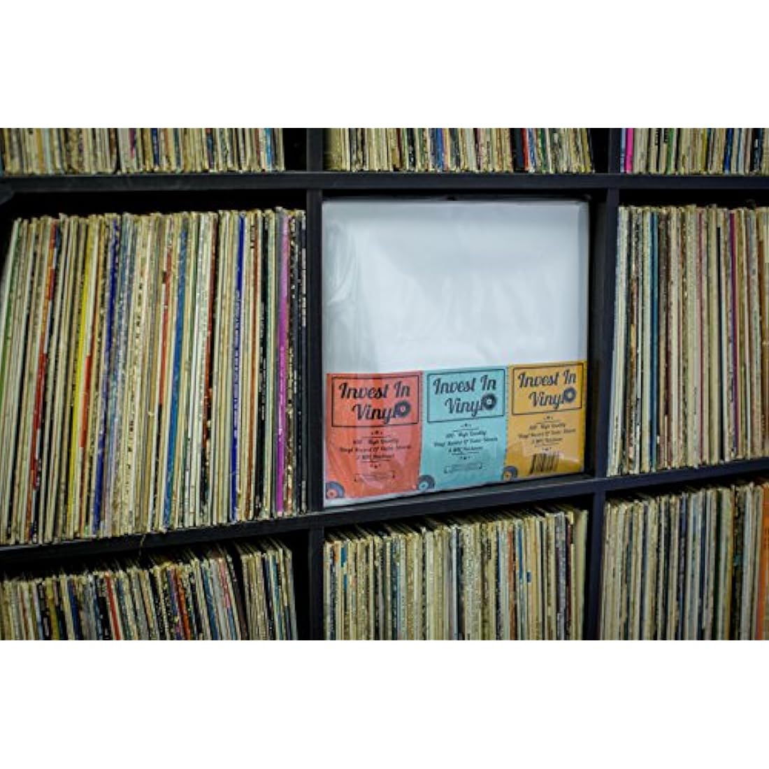 Invest In Vinyl 100 Clear Plastic Protective LP Outer Sleeves 3 Mil. Vinyl Record Sleeves Album Covers 12.75" x 12.5" Provide Your LP Collection with The Proper Protection