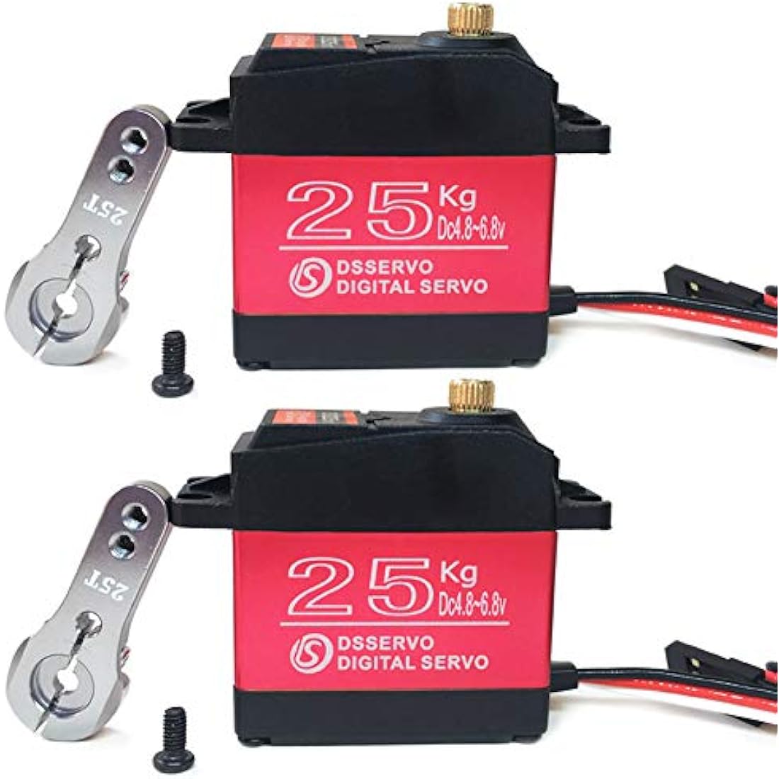 ANNIMOS Pack of 2 Digital Servo 25KG Full Metal Gear High Torque Waterproof for RC Car Crawler Robot