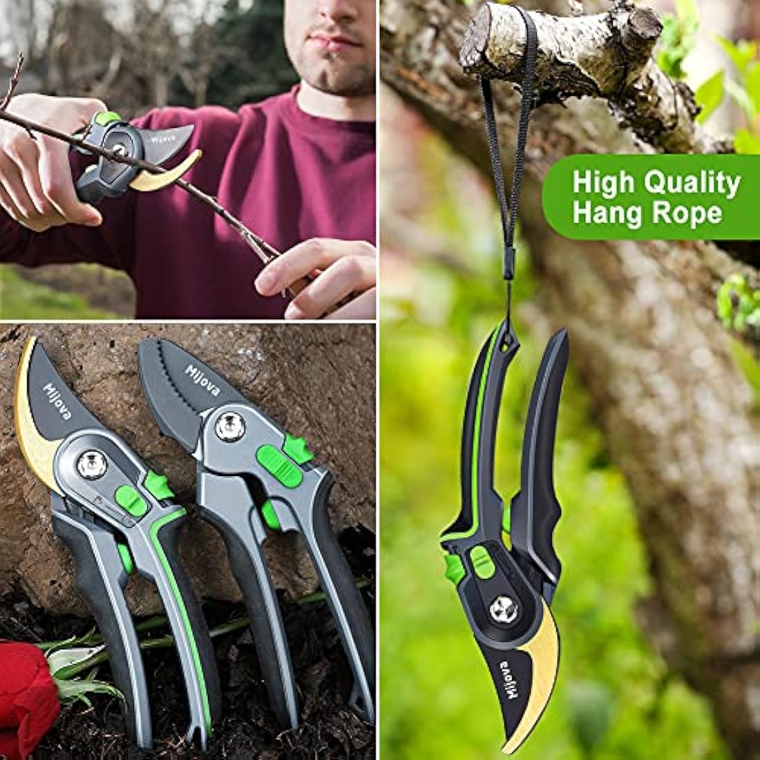 Garden Pruners,Pruning Shears for Gardening Heavy Duty with Rust Proof Stainless Steel Blades,Best Bypass Pruner Garden Shears Professional Gardening Tools (Can Cut Small PVC Pipes)