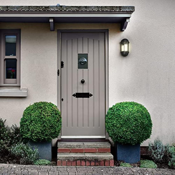 4lite Outdoor Half Wall Lantern (Black) 400lm Warm Light IP65 Rated LED Integrated 8W Motion Sensor Exterior Wall Lamp - 4L2/3417-4Yr Guarantee