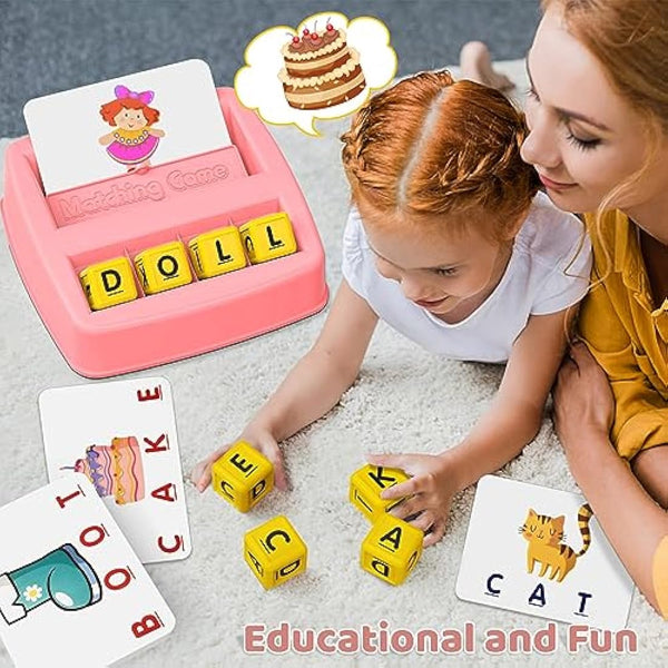 HahaGift Learning Toys for 2 3 4 Year Olds kids Gifts, Educational Toys for 3 4 5 Year Olds, Match Spelling Game Kids Toys age 3 4 5 Letter Spelling and Reading Montessori Toys for 2 3 Year Olds