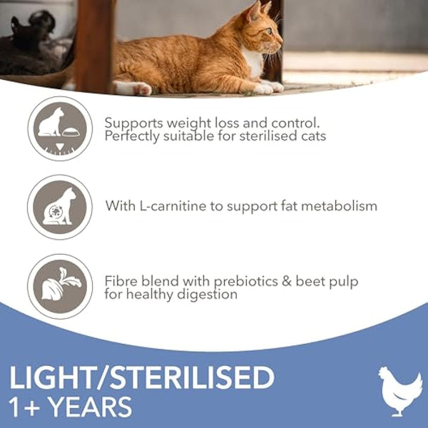 IAMS Light in Fat Complete Dry Cat Food Chicken 10kg - 30% Lower Fat Formula