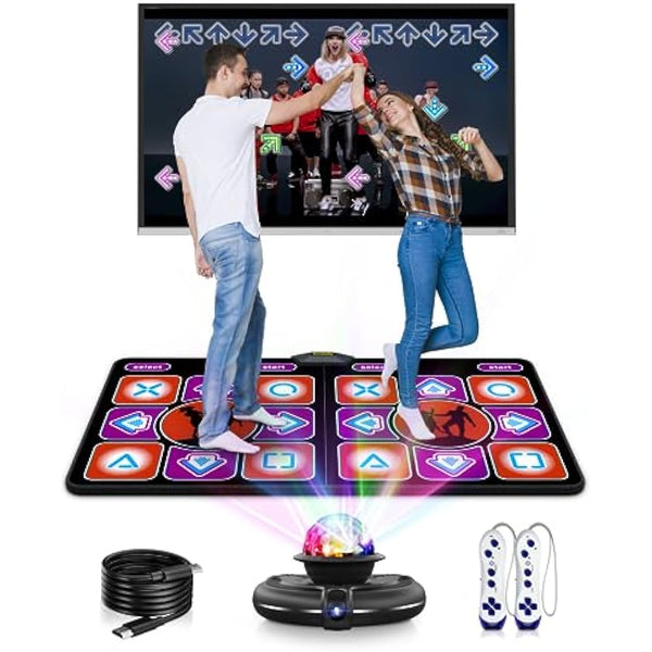 Acelufly Dance Mat, Flannel Dance Mat for TV with Camera, Double Dance Game Mat with Wireless Controller, Non-Slip Dance Pad for Kids Adults, Gifts for Girls Boys