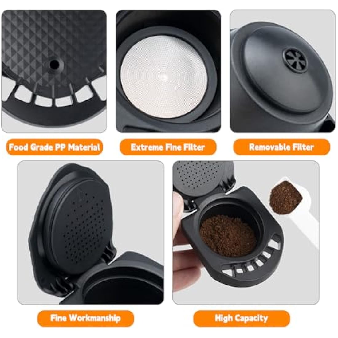 FOVNOT Reusable Capsule Adapter for Dolce Gusto, Coffee Capsule Converter Adapter Refillable Coffee Capsule Adapter with 41mm Tamper Compatiable for Piccolo XS/EDG 305/EDG 606.S/Genio S