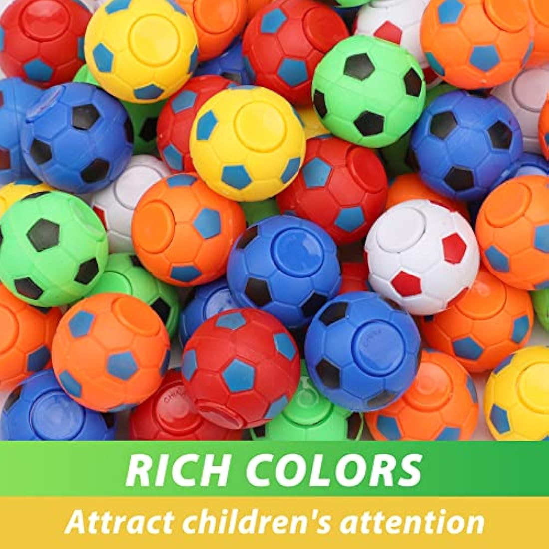 Fidget Spinners Mini Soccer Football Stress Balls for Kids, 34 PCS Fidget Toy for Teens Adults Anti Anxiety Stress Relief Gifts for Birthday Valentines Easter Party Favors Classroom Prizes
