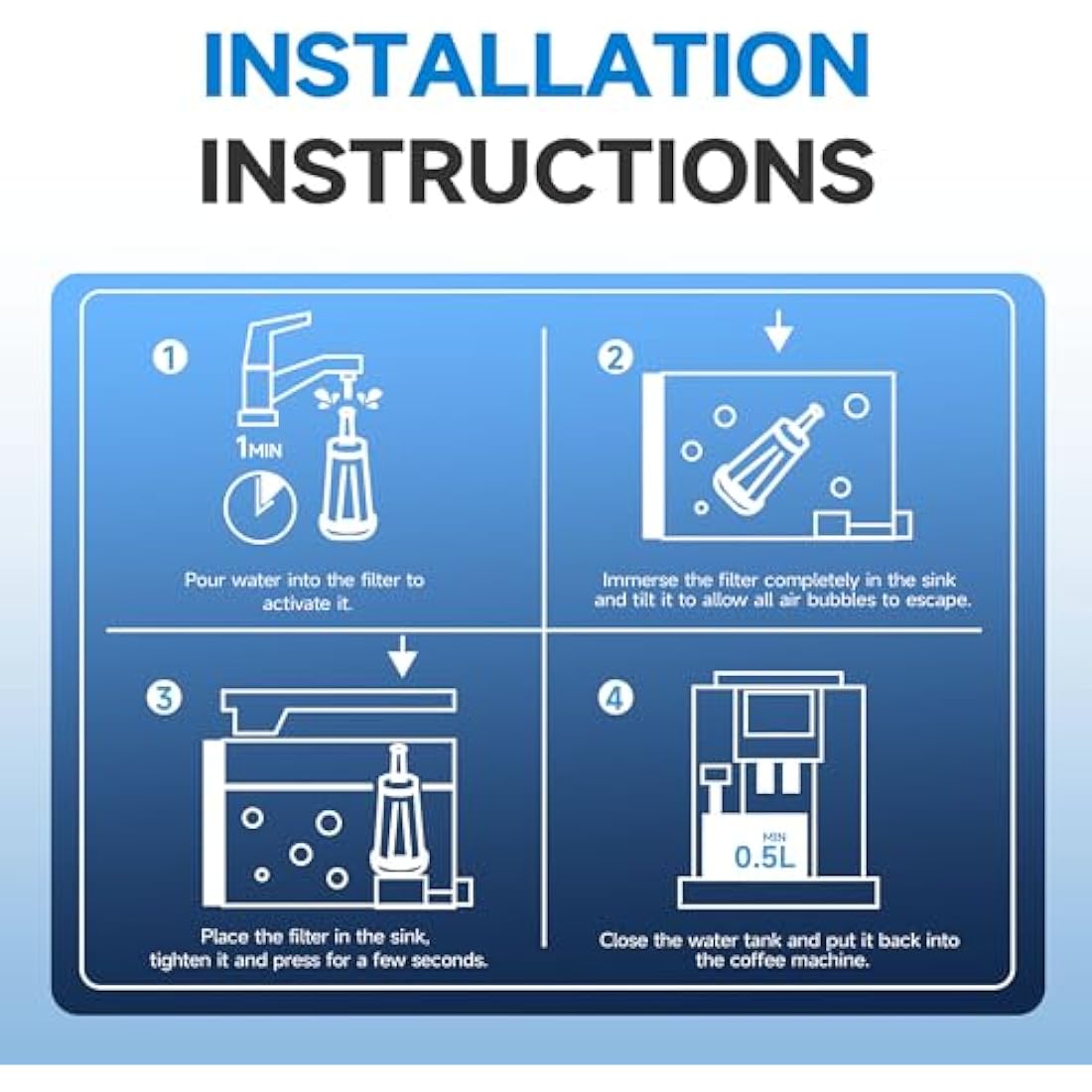 AQUALTRA Coffee Machine Water Filter Compatible with Sage SES875, SES008, SES810, SES878, SES008WHT0NEU1, SES880/920/980/990/500, Breville BES Series, 6 Pack
