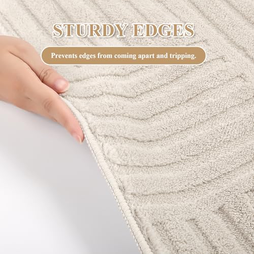 Enyhom Machine Washable Rugs for Living Room, 120 x 160 cm Non Shedding Area Rugs for Bedroom Soft High Pile Rugs Non Slip Carpet Large Fluffy Rug