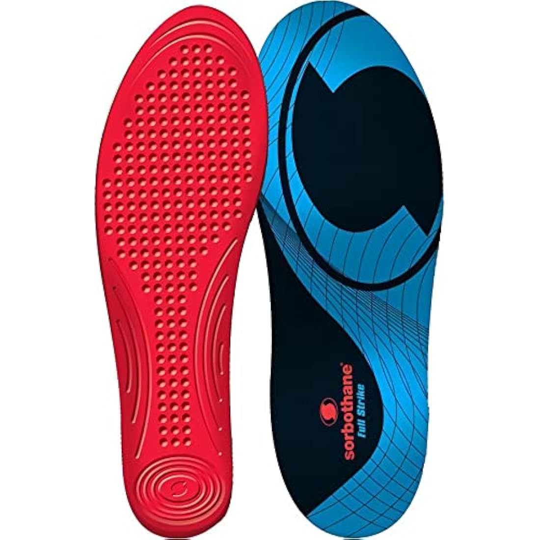 Sorbothane Full Strike Insoles, Lightweight, Shock Absorbing, and Flexible Insoles for Ideal Comfort and Performance, Suitable for All Sporting Footwear, Prevents Injuries, Knee Pain, and Shin Splints