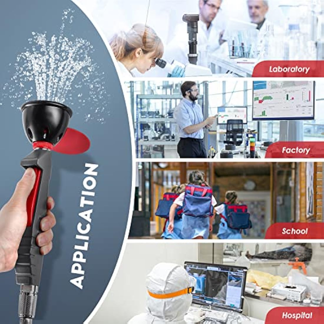 CGOLDENWALL Handheld Emergency Eyewash Station Drench Hose Eye Wash Faucet Eye Washer Unit Safety Shower Continuous Flow Eye Flush Shower for Lab and Industrial Use (Single Head)