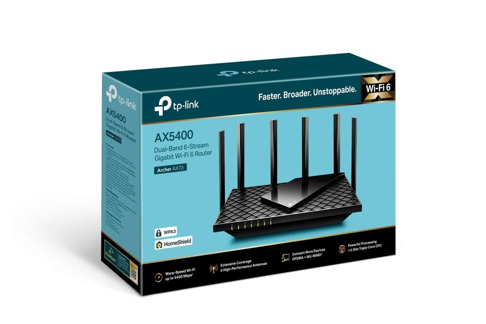 TP-Link Archer AX53 AX3000Mbps Dual-Band WiFi 6 Router, Fast Full Gigabit Ports, Ultra-Low Latency, EasyMesh Compatible, WPA3, Optimal for Gaming, Works with Alexa, Client & Server VPN