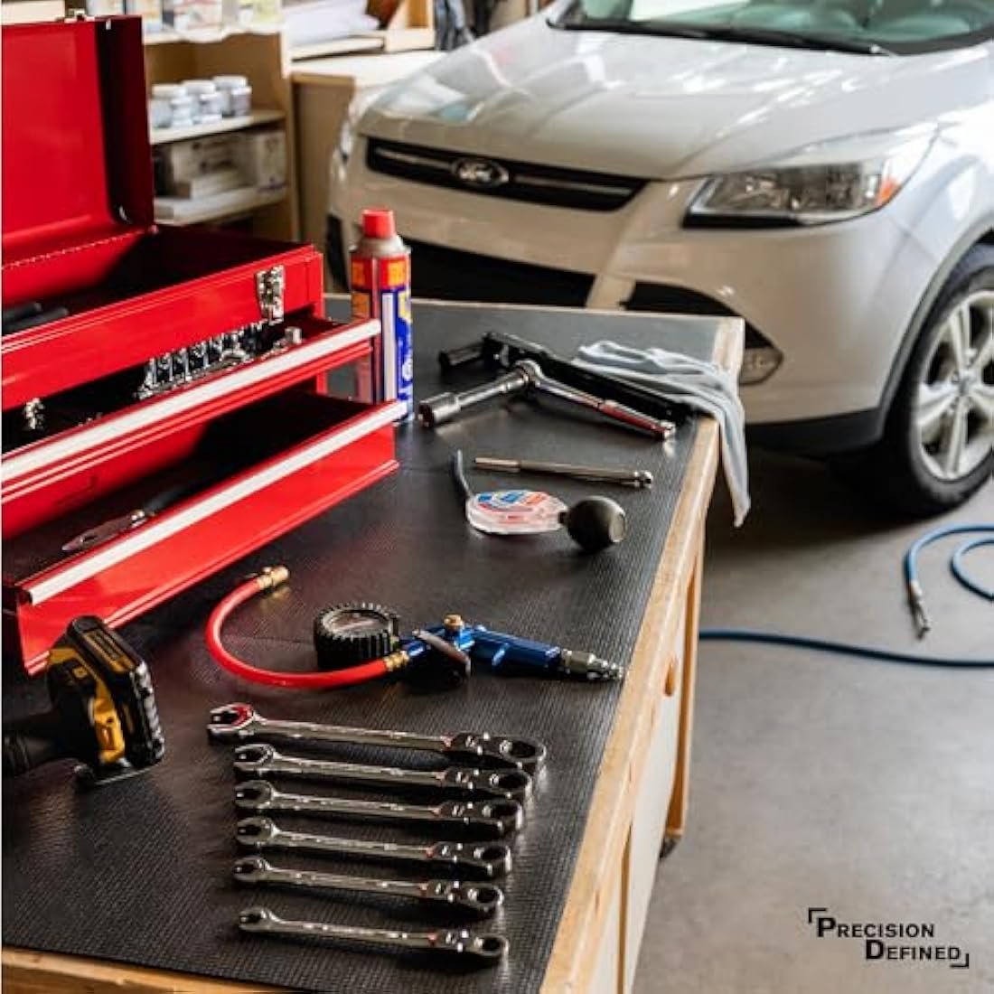 Precision Defined Professional Grade Tool Box Liner, 61 cm x 3.0 m, Black | Tool Box Drawer Liner, Shelf Liner Non Slip Mat, Thick Cabinet Shelf Liner, Toolbox Drawer Liner