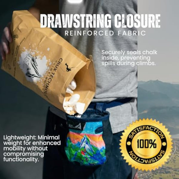 Madu Climb - Rock Climbing Chalk Bag Water Colour Artwork