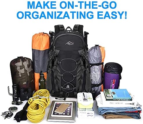 INOXTO lightweight Hiking Backpack 35L/40L Hiking Daypack with Waterproof Rain Cover for Travel Camping Outdoor Men and Women