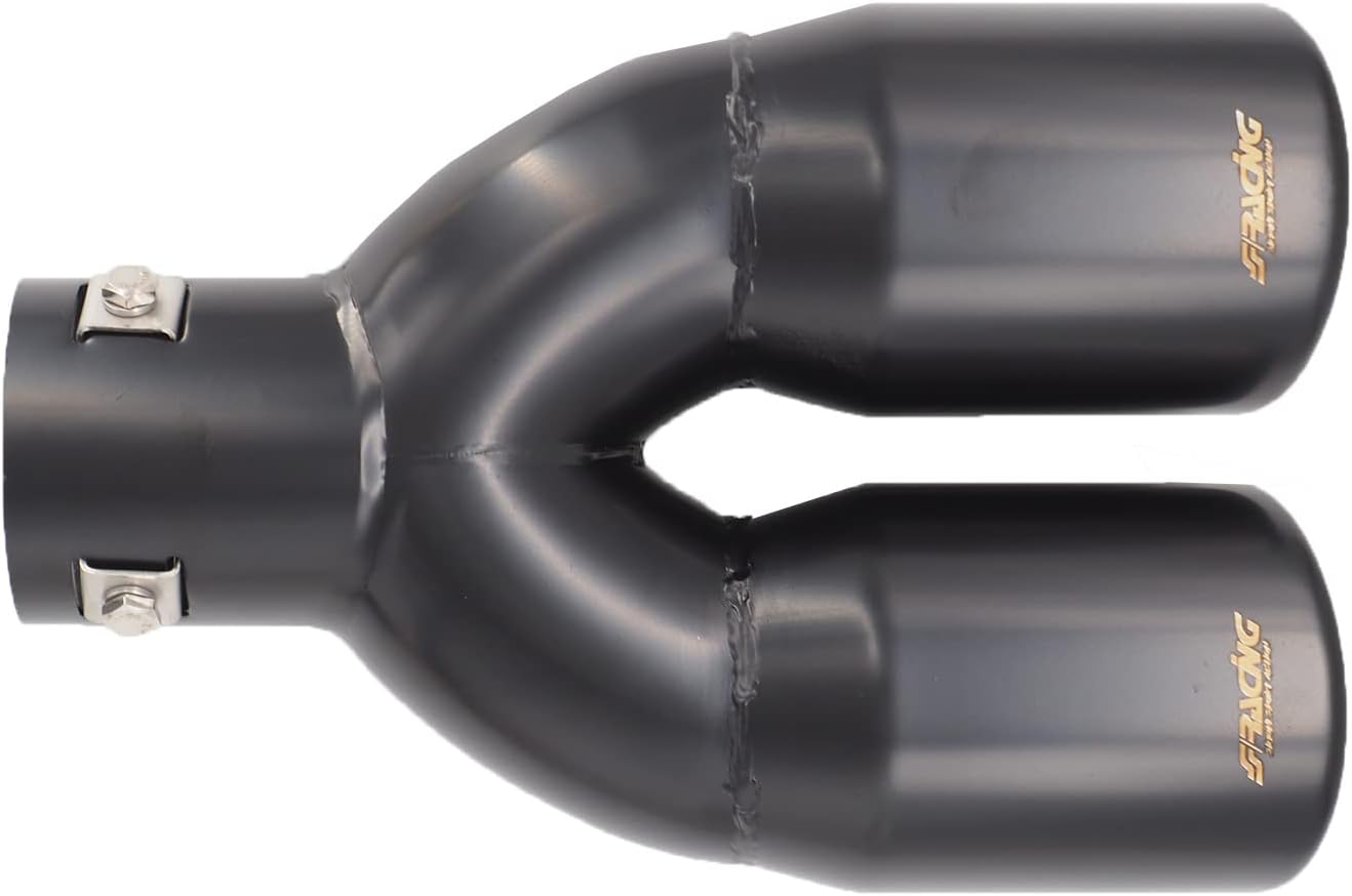 Simoni Racing TRX/18N Universal Stainless Steel Double Round Exhaust Terminal, Black